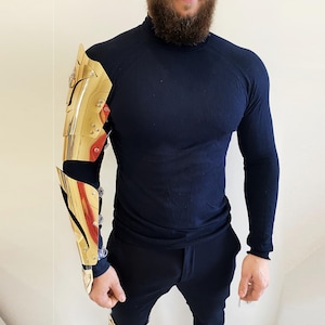 Men's Golden Armour Arm – Robot Arm Bracelet, Gold Futuristic Armor for Festival Burning man, Unique Cyber Punk Warrior Wear Metallic