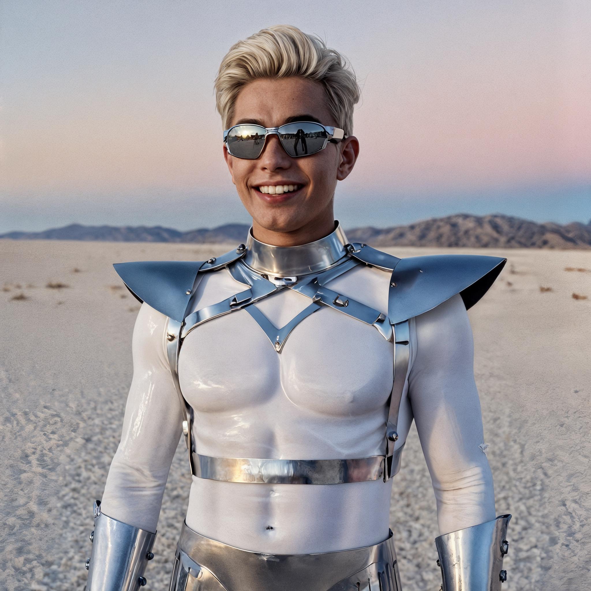 Men's Silver Galaxy Warrior Costume – Cyberpunk Outfit for Festival ...
