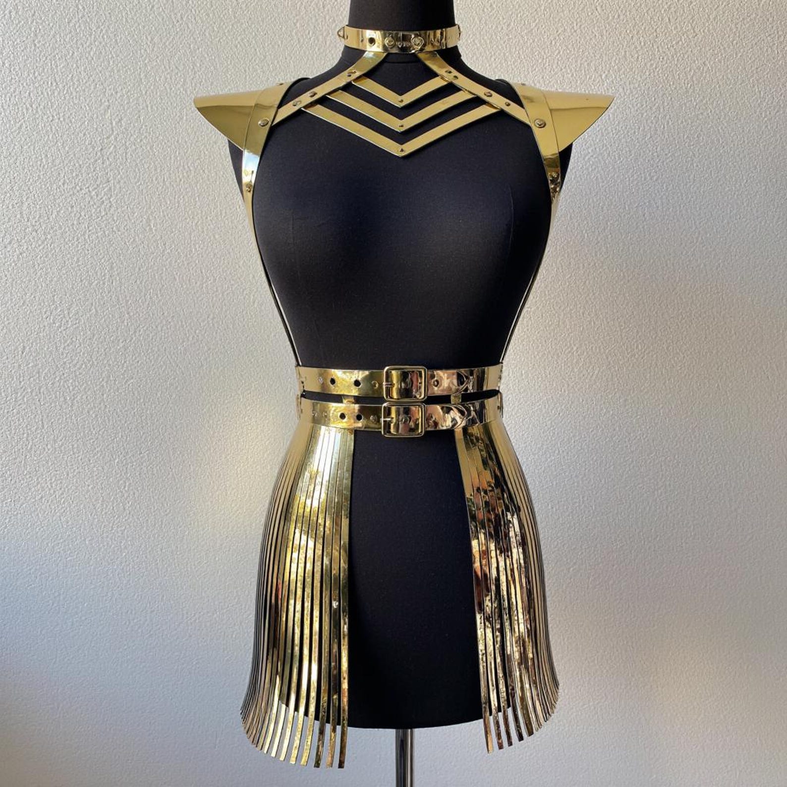 Golden Rave Roma Golden Rave Festival Clothing, Mirrored Costume Set Top & Skirt, Dance ...