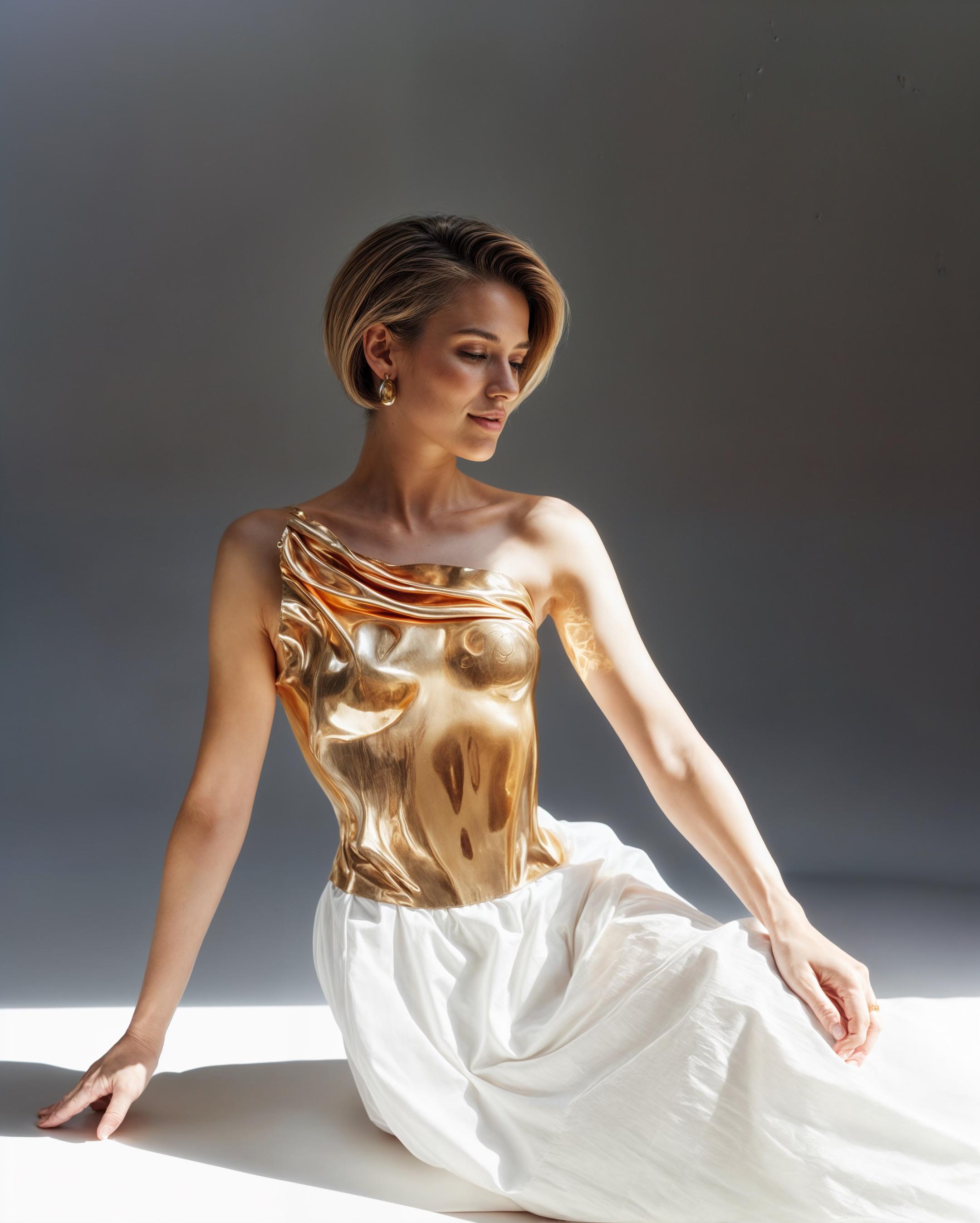 Exclusive Gold Corset Top – Handmade Female Armor Bustier