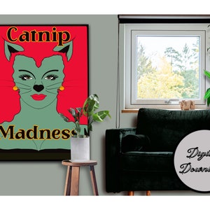 Catnip Madness Goddess Queen - Original Artwork - Digital Art Downloads 12&quot; x 16&quot; Scalable 3:4 Ratio GypsyEyesCr8ts by tq