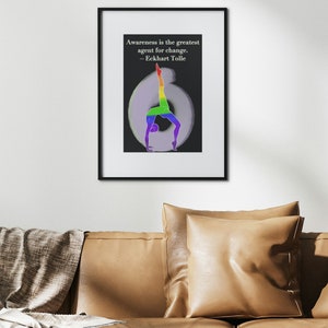 Digital Zen Poster - “Awareness is the greatest agent for change.”– Eckhart Tolle
