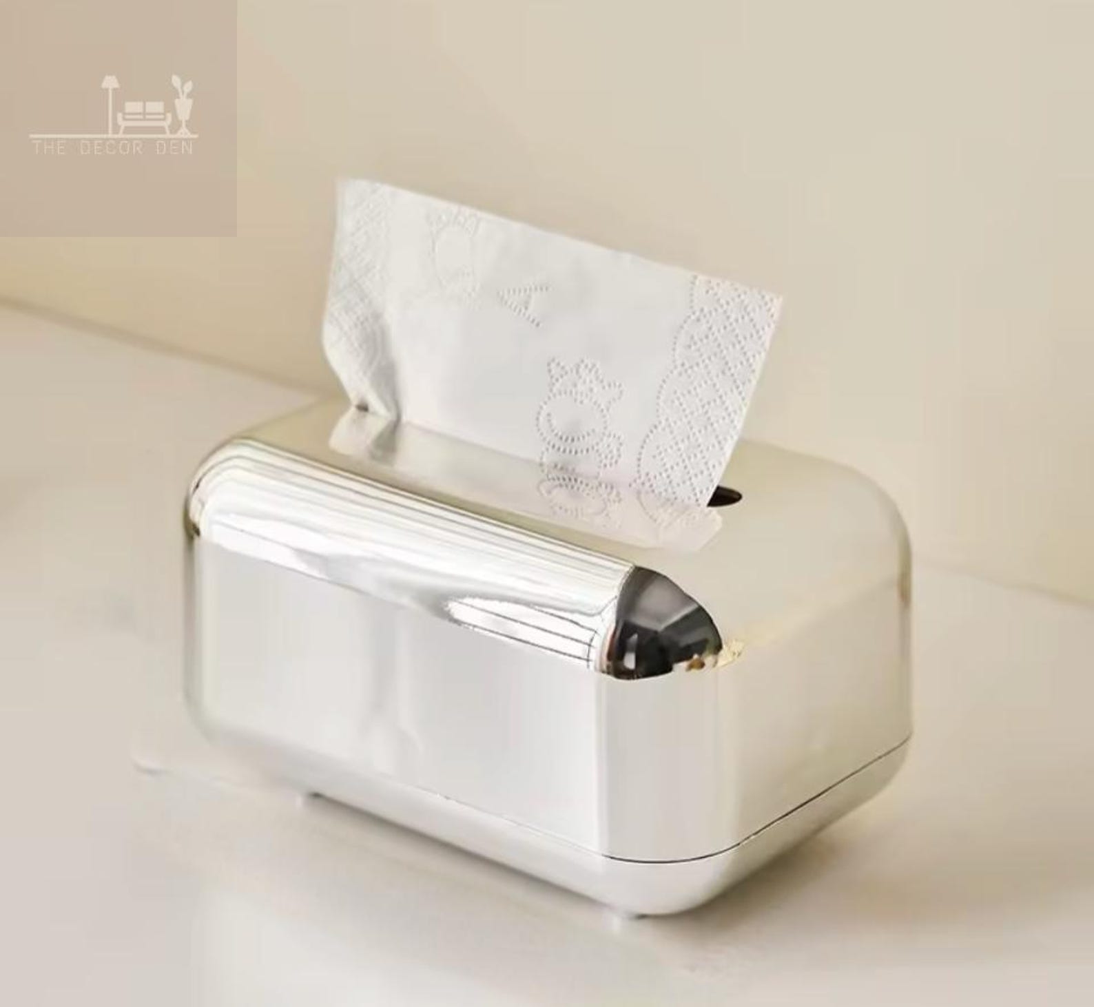 Elegant Silver Chrome Tissue Box Luxury Napkin Holder for Stylish Home ...