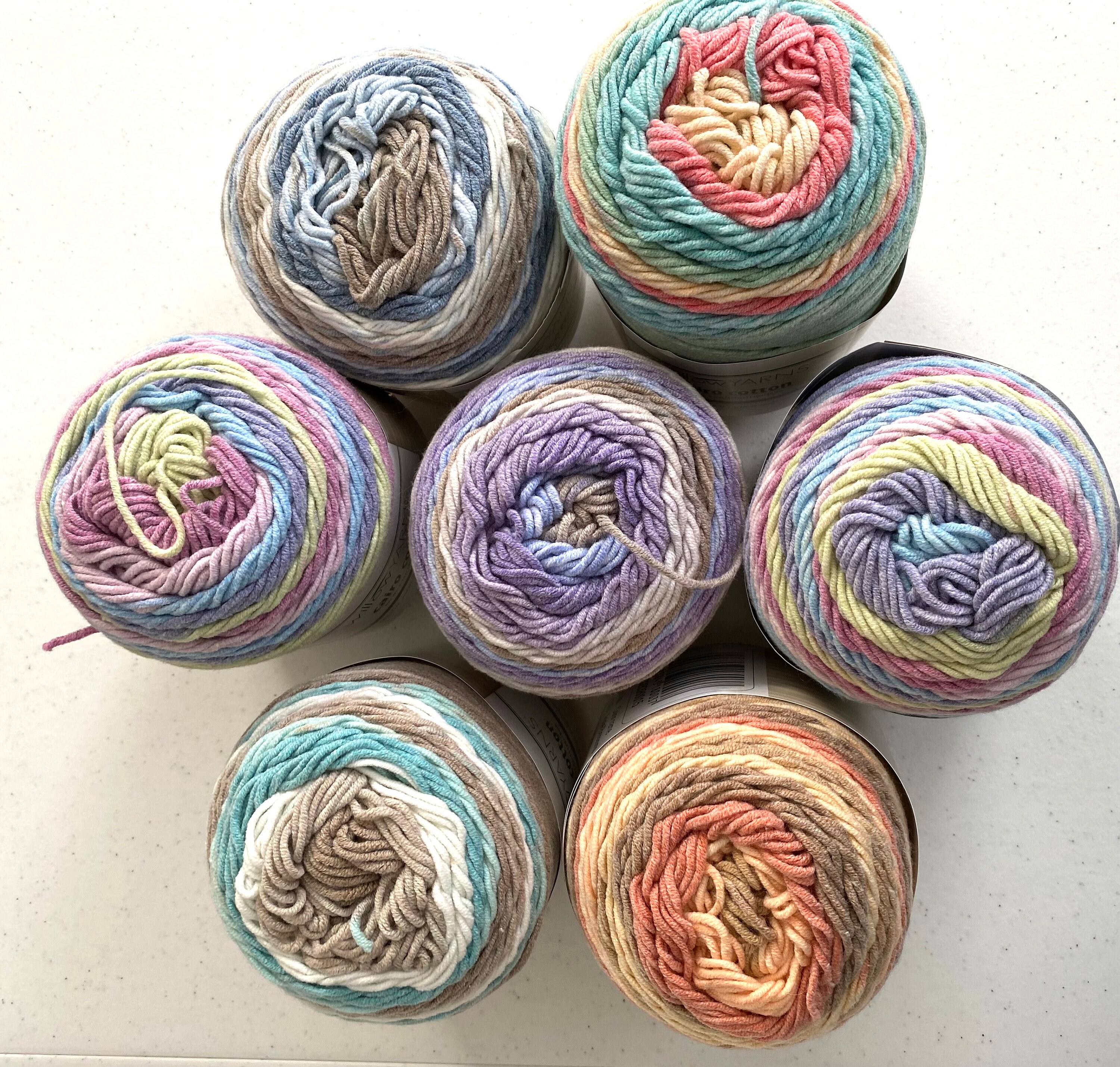 Willow Yarns Cairo Cotton Acrylic Cake Yarn # 4 Medium Worsted Self Striping 150g 5.3 oz 311 yd 285m baby soft