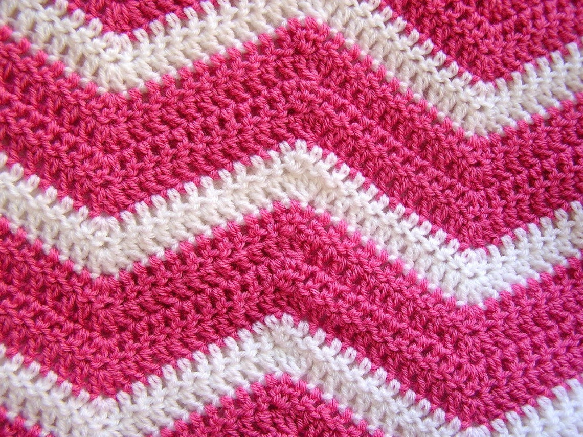 New Chevron Zig Zag Baby Blanket Afghan Wrap Crochet Knit Lap Robe