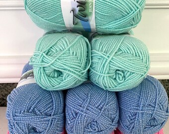 3 Skeins Mary Maxim TWISTED JEAN Yarn Aran Light Worsted