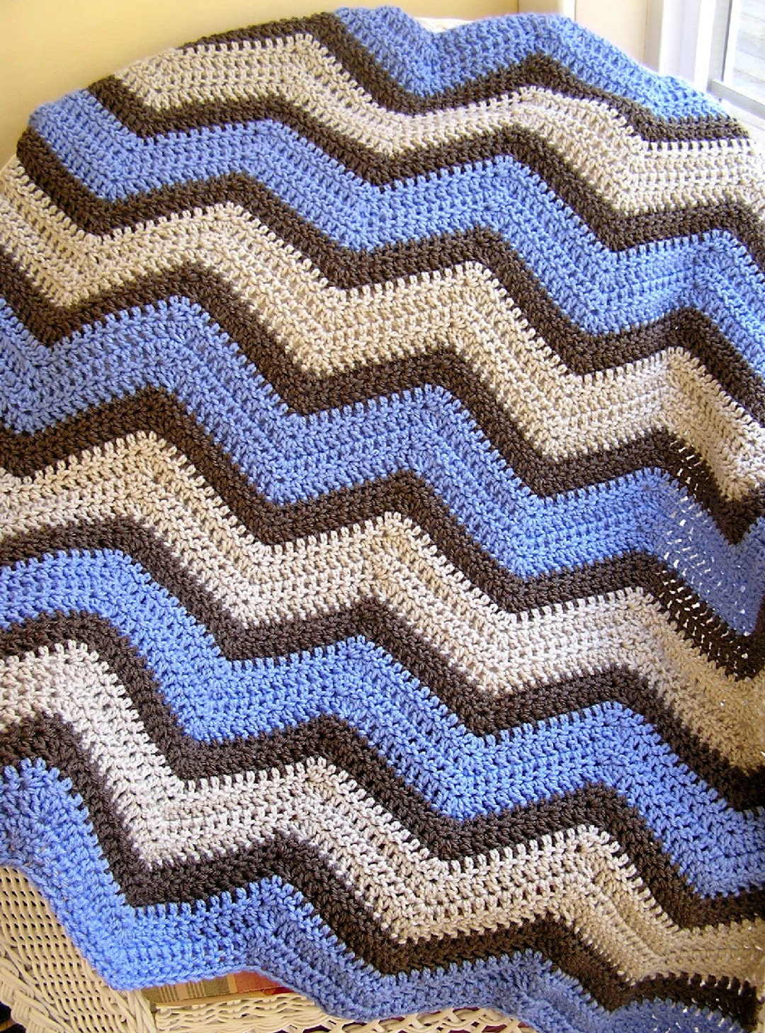 New Chevron Zig Zag Baby Blanket Afghan Crochet Knit Lap Robe