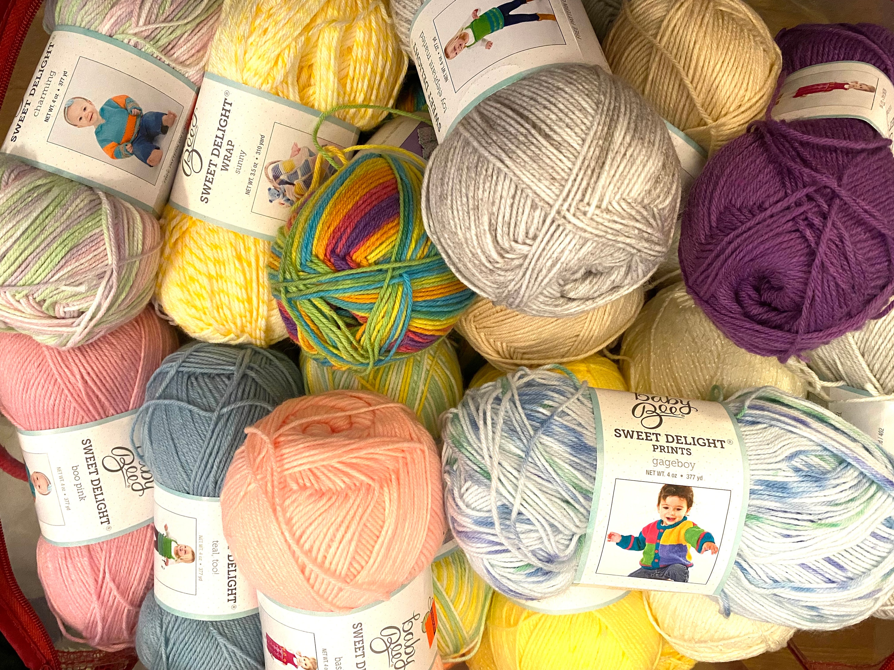 YARN (DISCONTINUED): Lot of 3 skeins (per bag) Hobby Lobby Baby Bee Hu –  Crochet by Jennifer