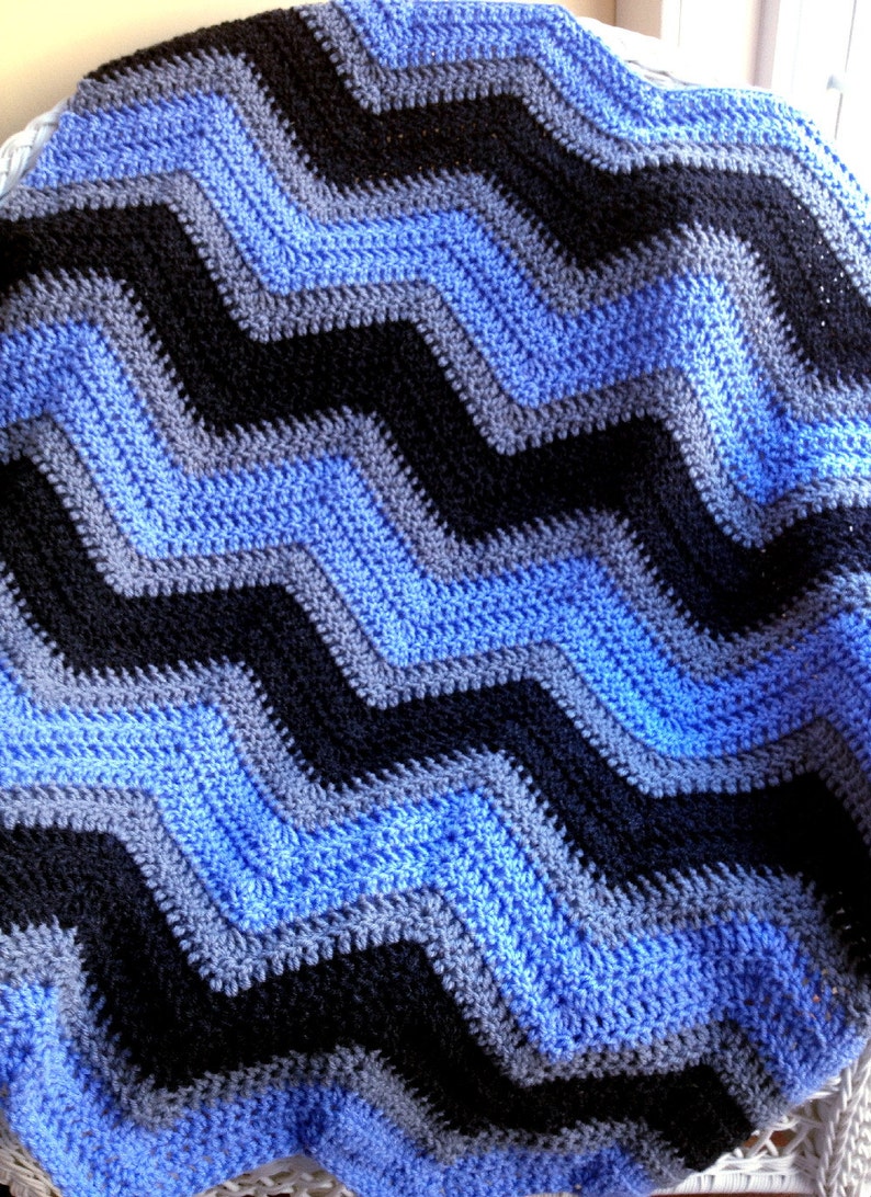 Chevron Zig Zag Baby Blanket Afghan Wrap Crochet Knit Photo Prop