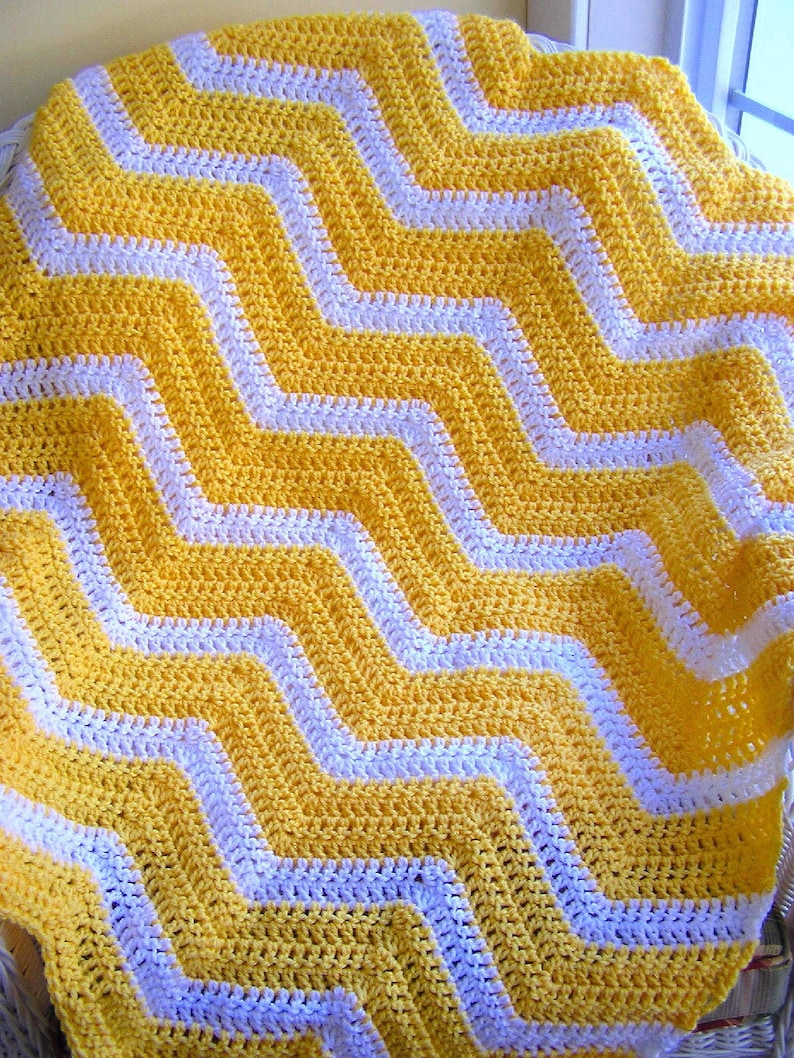 New Chevron Zig Zag Baby Blanket Afghan Wrap Crochet Knit Lap Etsy