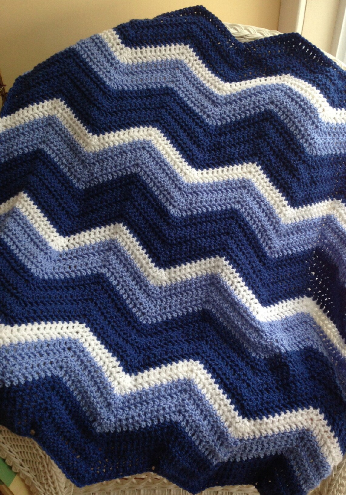 New Chevron Zig Zag Ripple Baby Blanket Afghan Wrap Crochet Etsy