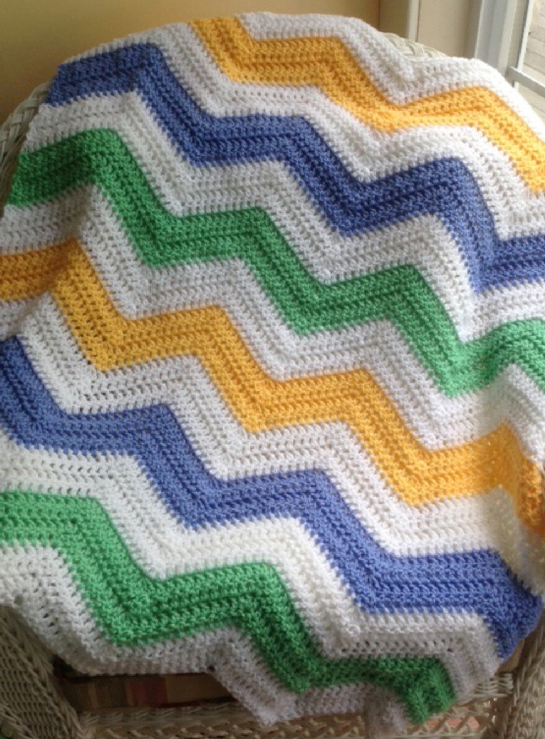 New Chevron Zig Zag Ripple Baby Blanket Afghan Wrap Crochet Etsy