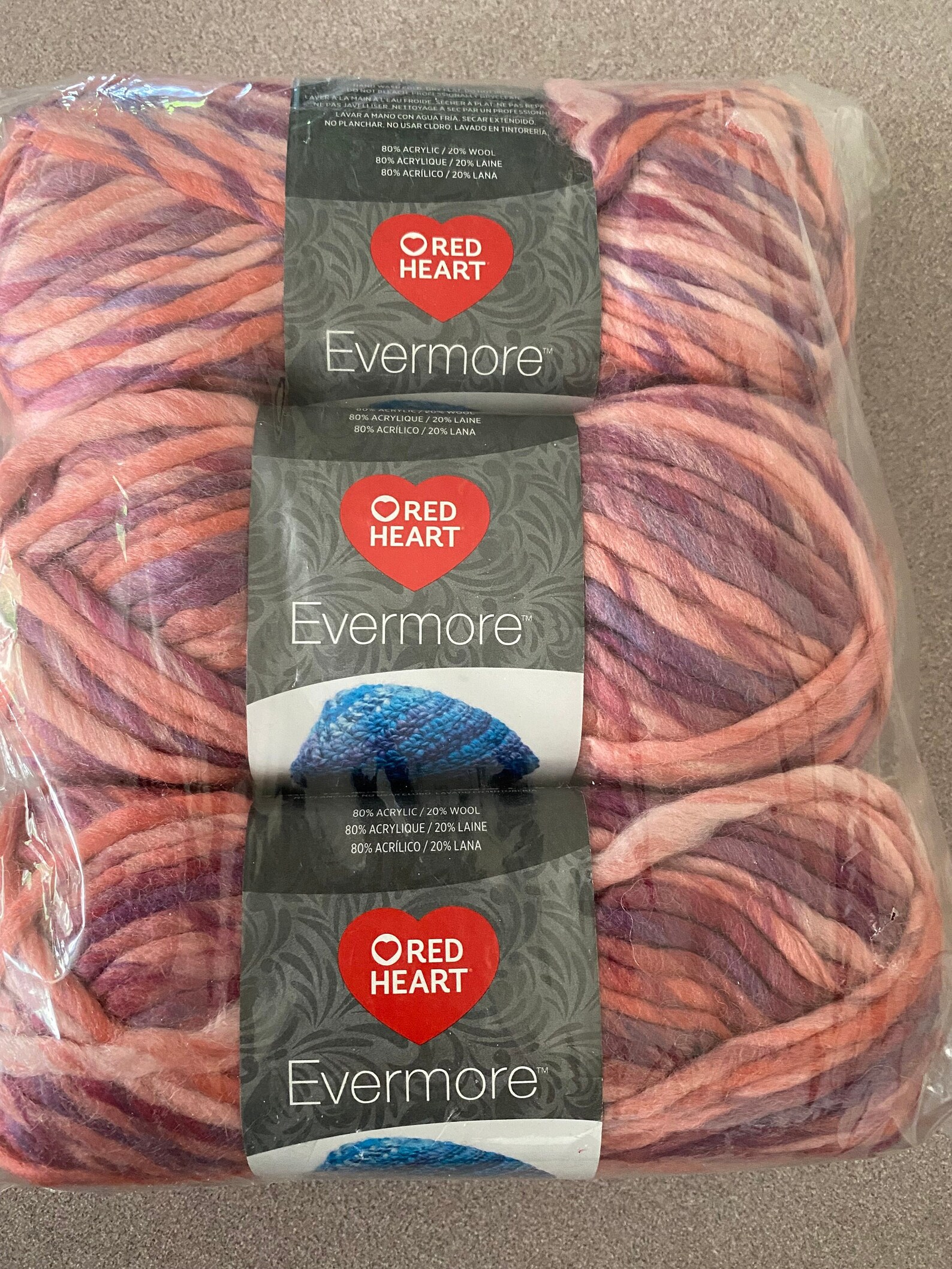 Lot of 3 Red Heart EVERMORE Roving Yarn 3.5 Oz 89 Yd Skein Etsy