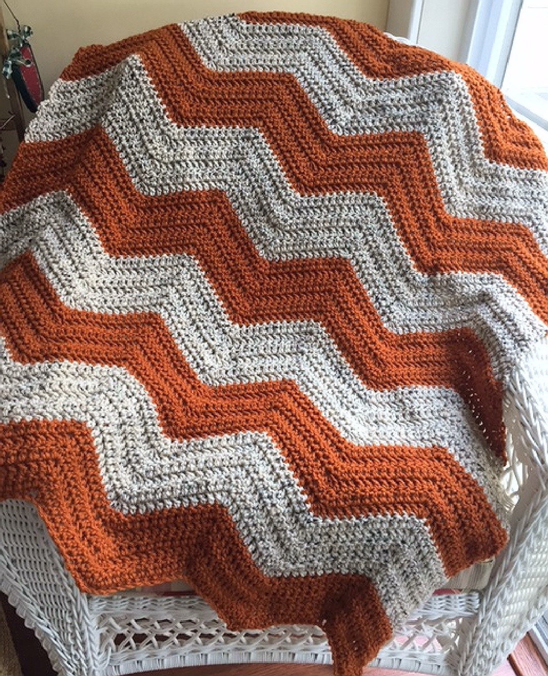 Chevron Zig Zag Ripple Baby Toddler Blanket Afghan Wrap Crochet Knit