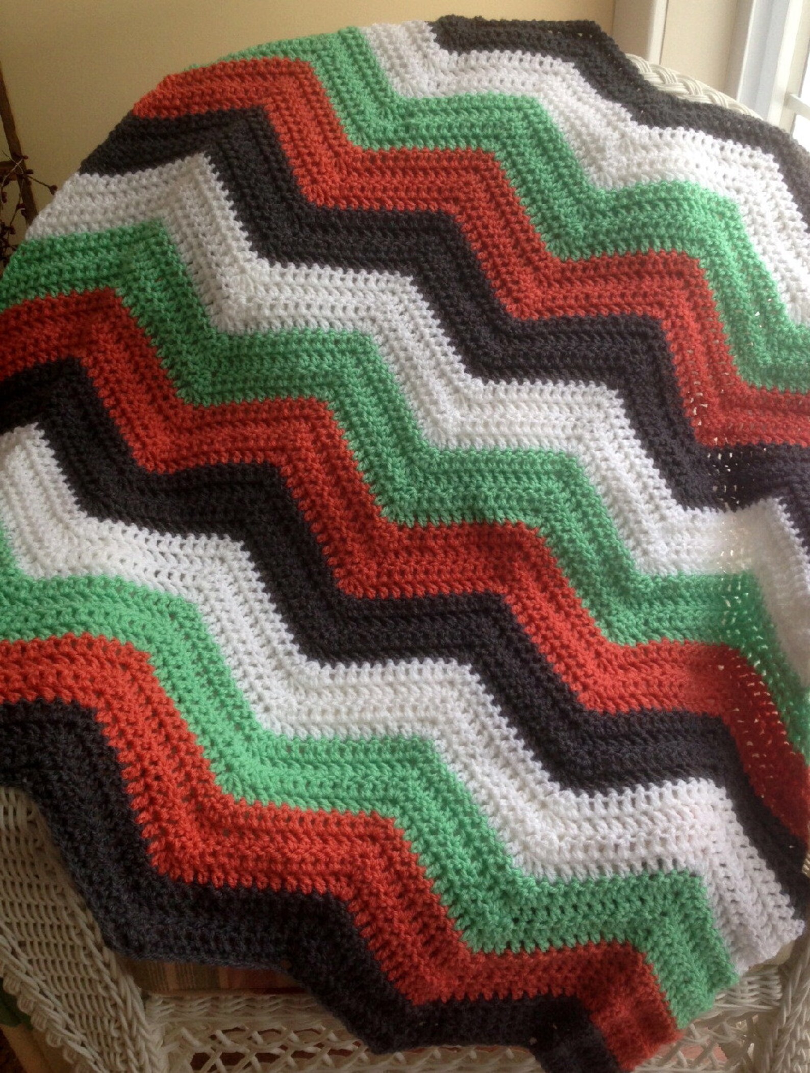 New Chevron Zig Zag Ripple Baby Blanket Afghan Wrap Crochet Etsy