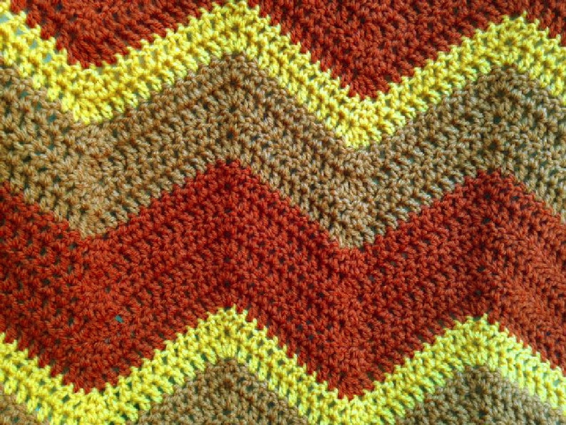 Chevron Zig Zag Ripple Baby Blanket Afghan Wrap Crochet Knit - Etsy
