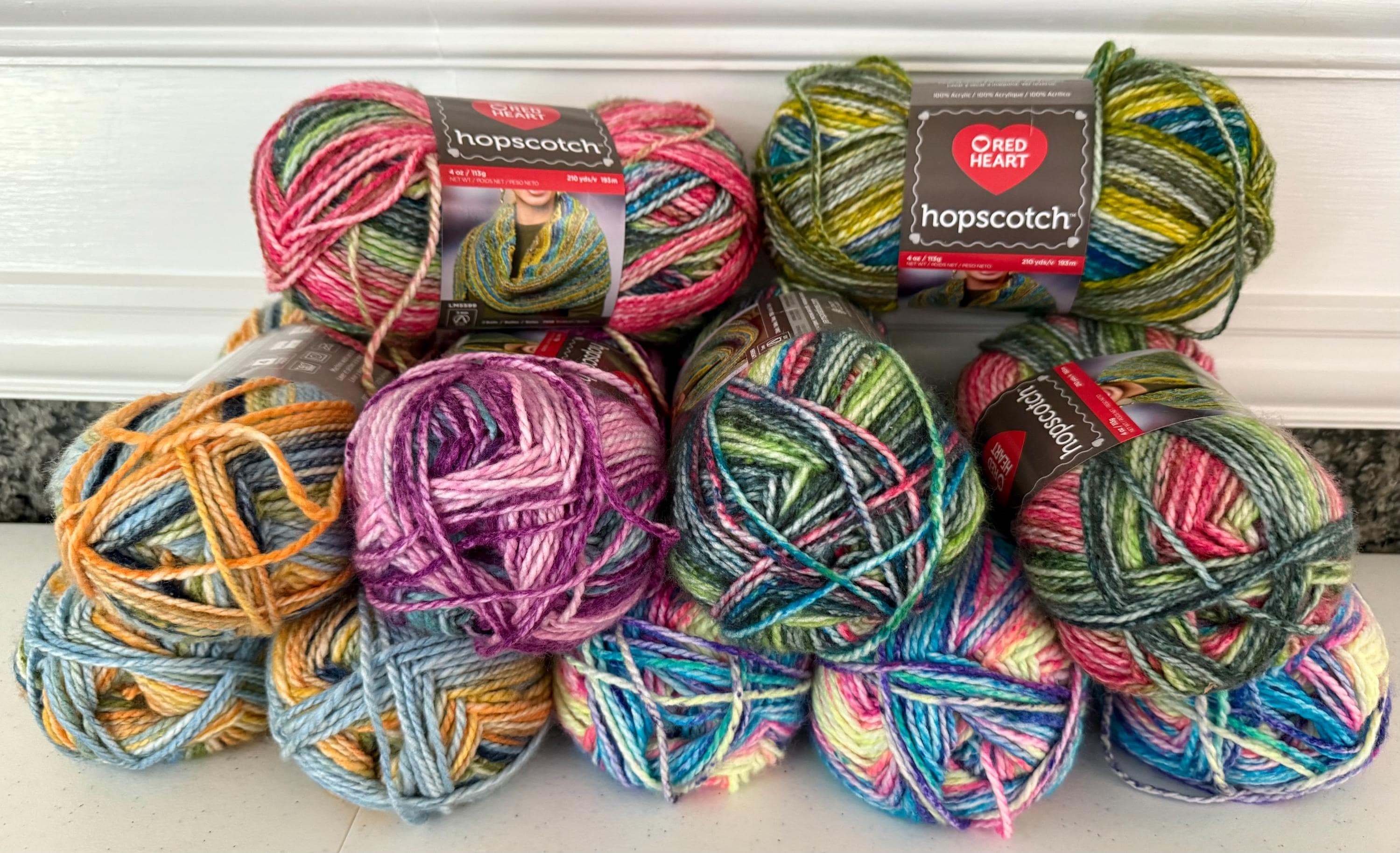 Red Heart HOPSCOTCH Yarn Skein #4 Medium Worsted Assorted Colors