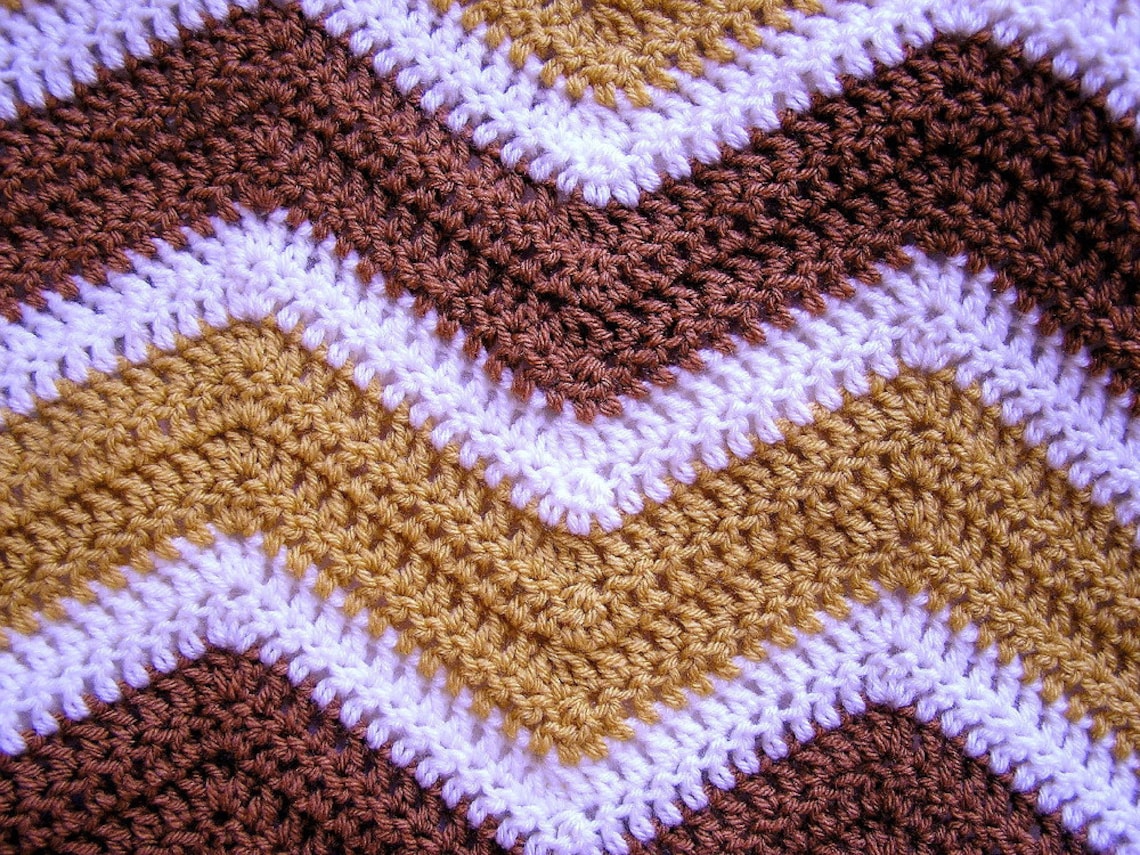 New Chevron Zig Zag Baby Blanket Afghan Wrap Crochet Knit Lap Etsy