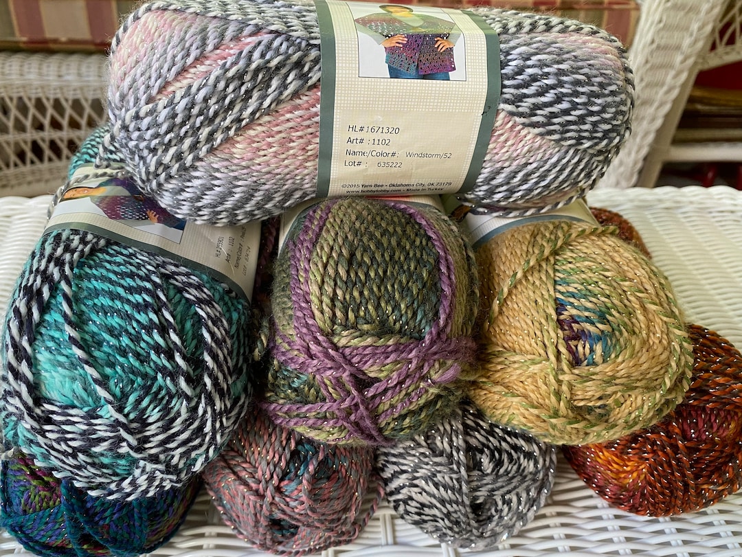 Hobby Lobby Yarn Bee DAZZLING Yarn Assorted Colors Self Striping Medium