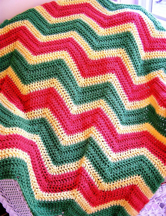Blanket Crochet Pattern, Striped Blanket, Crochet Afghan, Lap