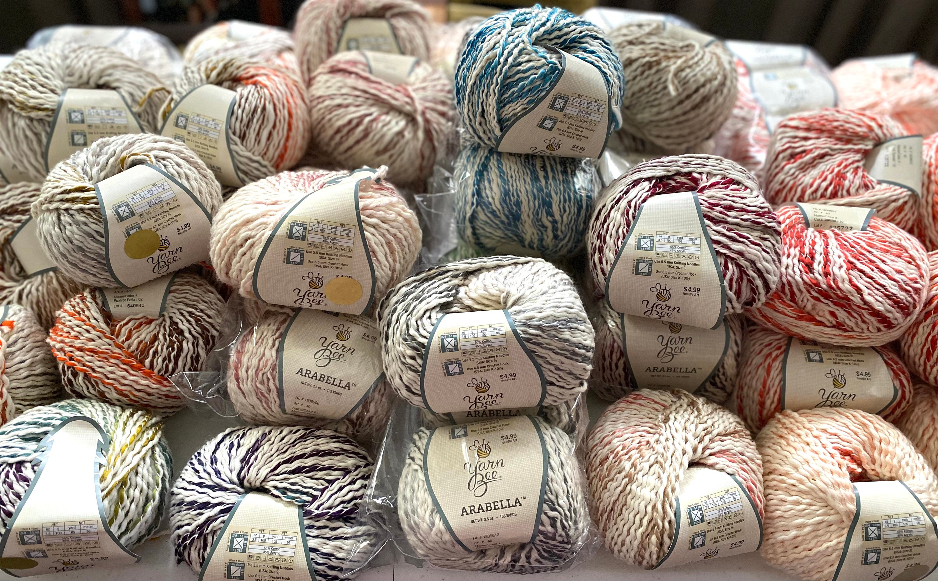 Yarn Bee Arabella 5 Bulky Chunky 3.5 Oz Ball Cotton Acrylic Boucle