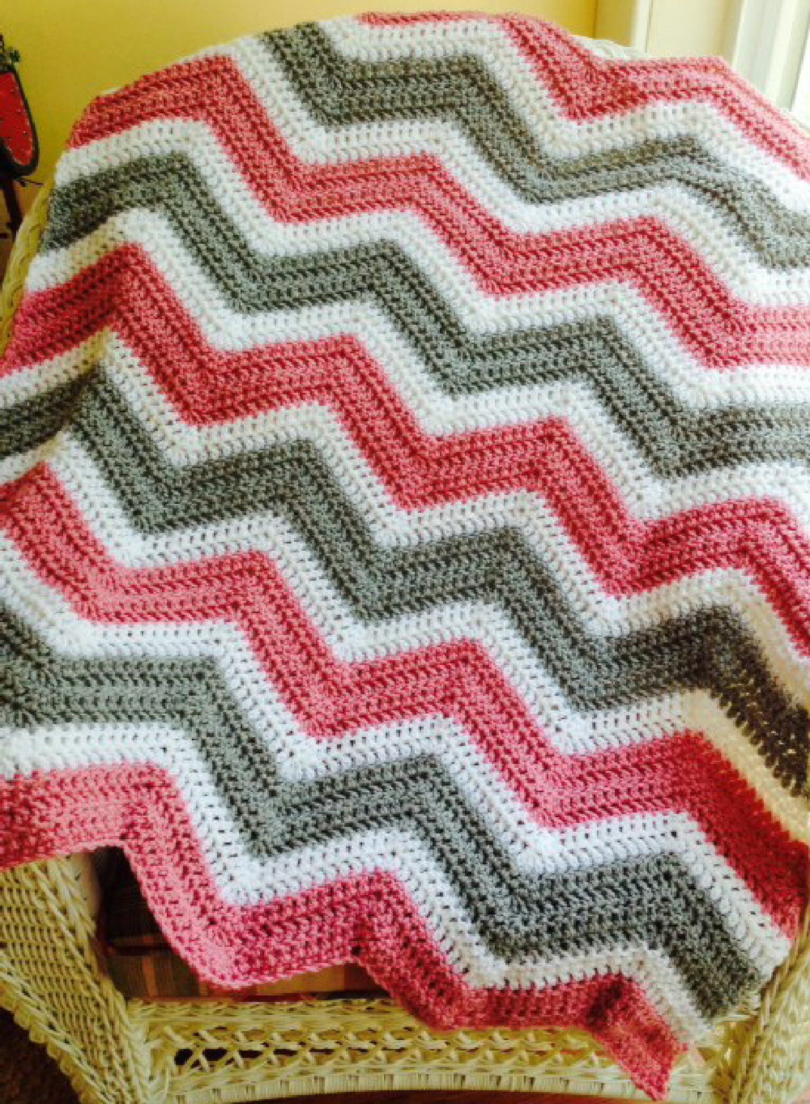 New Chevron Zig Zag Ripple Baby Blanket Afghan Wrap Crochet Etsy
