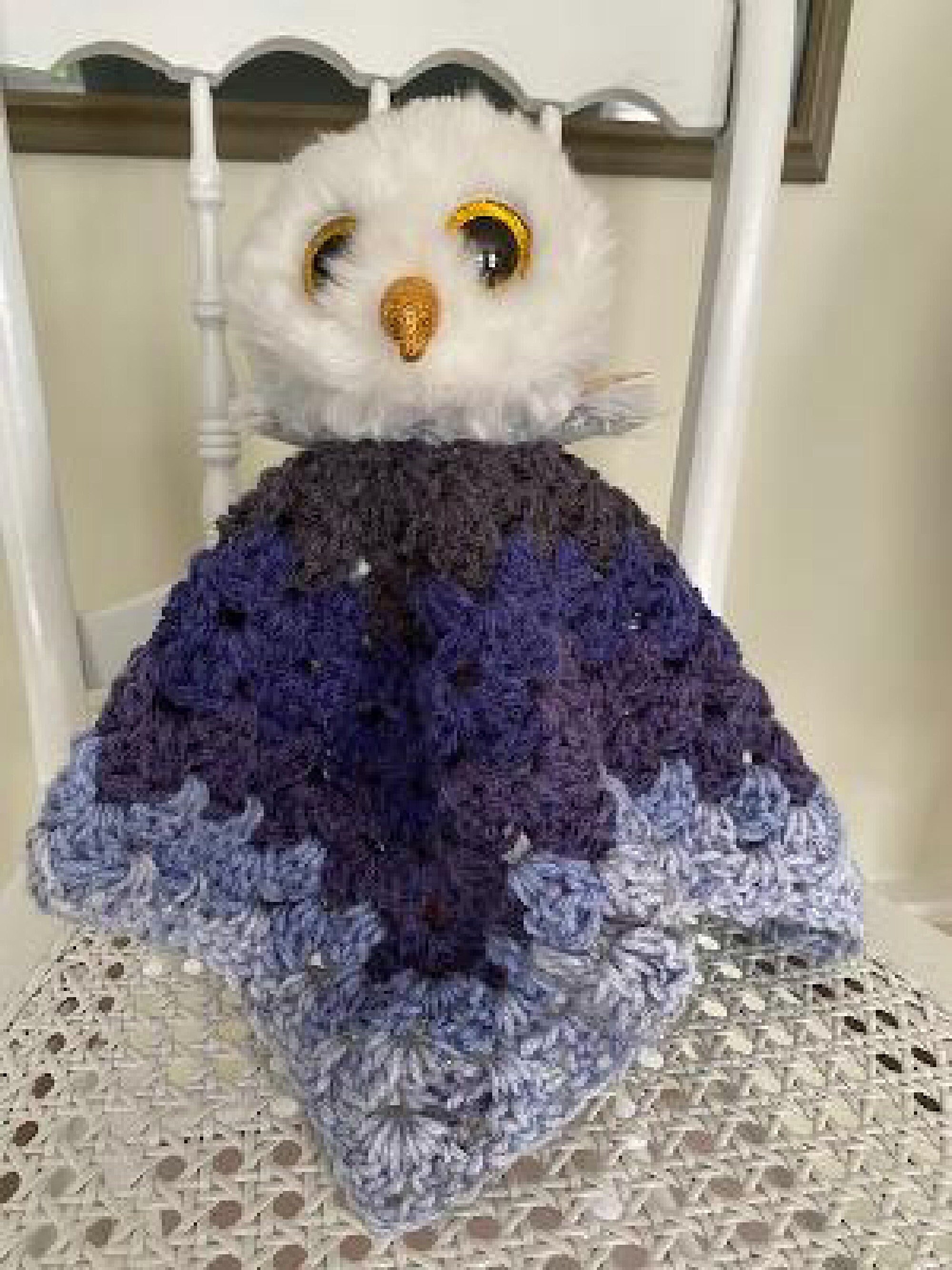 blue stuffed owl