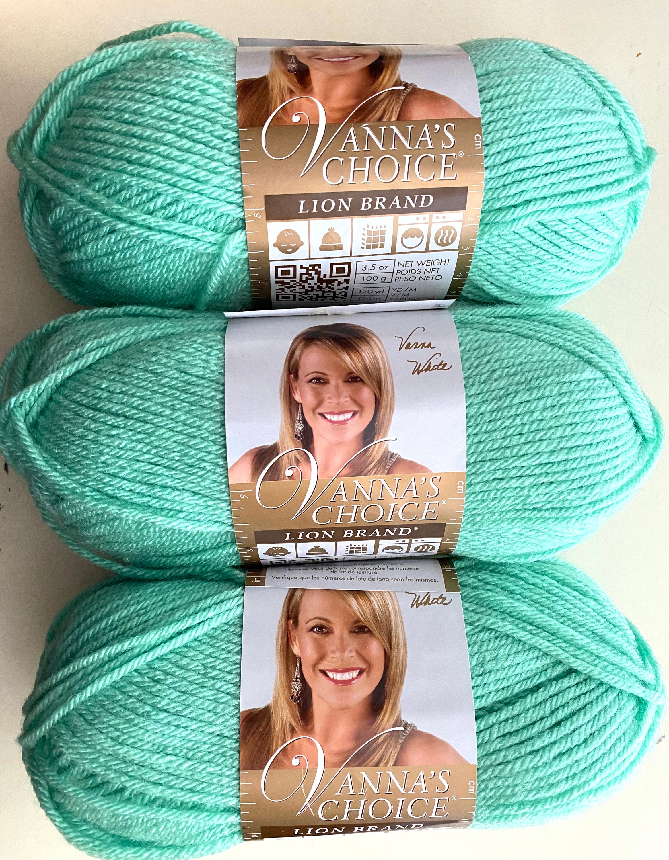 Lion Brand Yarn lion brand 24/7 cotton yarn, yarn for knitting, crocheting,  and crafts, mint, 3 pack