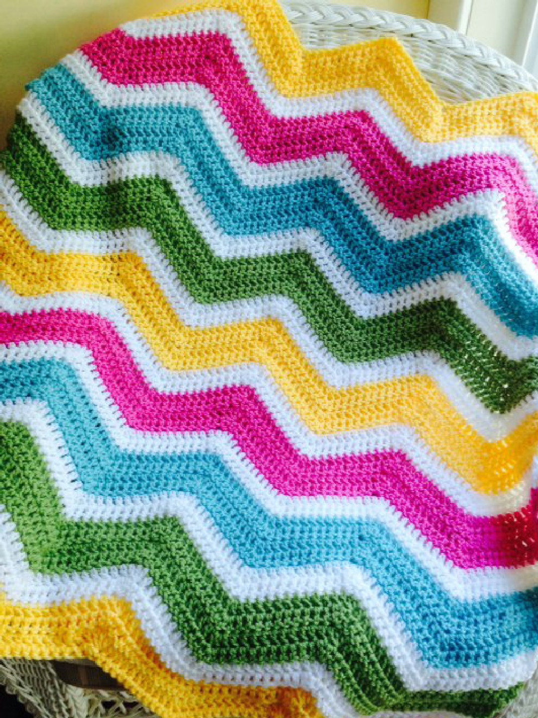New Chevron Zig Zag Ripple Baby Blanket Afghan Wrap Crochet Etsy