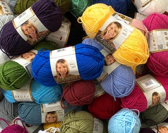 Lot #5 of 3 Skeins Lot Lion Brand Vanna White Choice Baby Yarn Medium 4 worsted Acrylic Knitting Crochet DISCONTINUED Rare and Hard to Find
