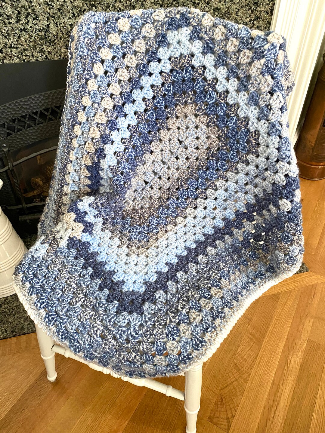 Handmade Crochet Granny Rectangle Blanket Afghan Throw Wrap Chunky