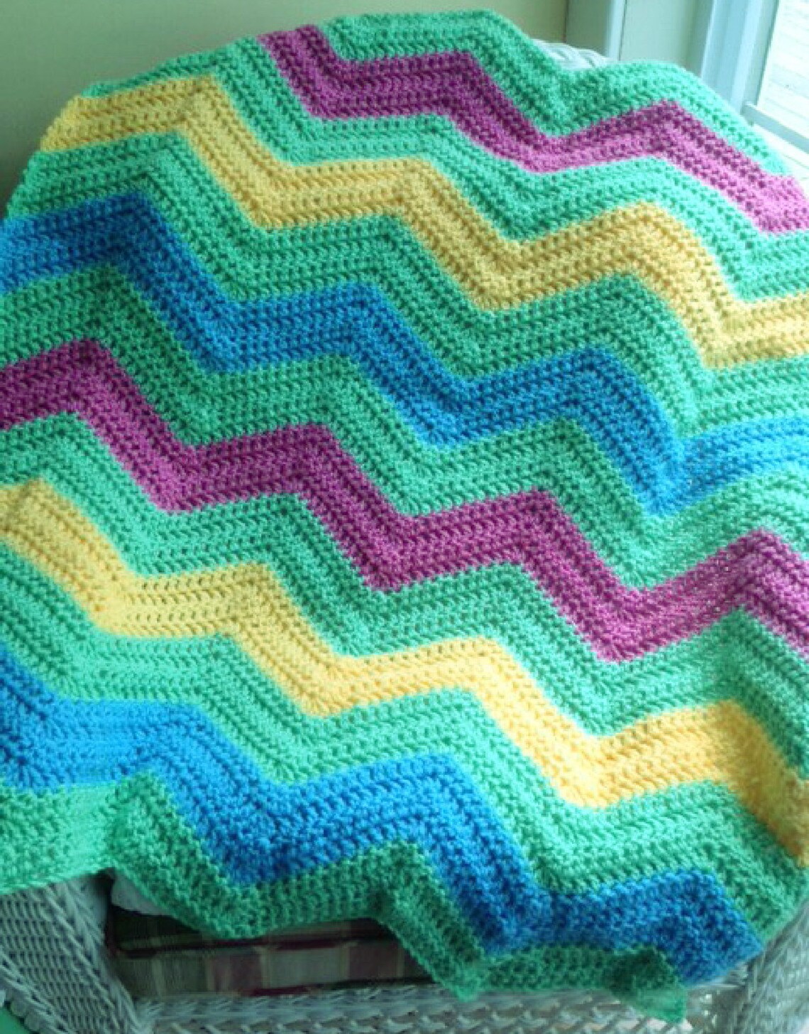 New Chevron Zig Zag Ripple Baby Blanket Afghan Wrap Crochet Etsy