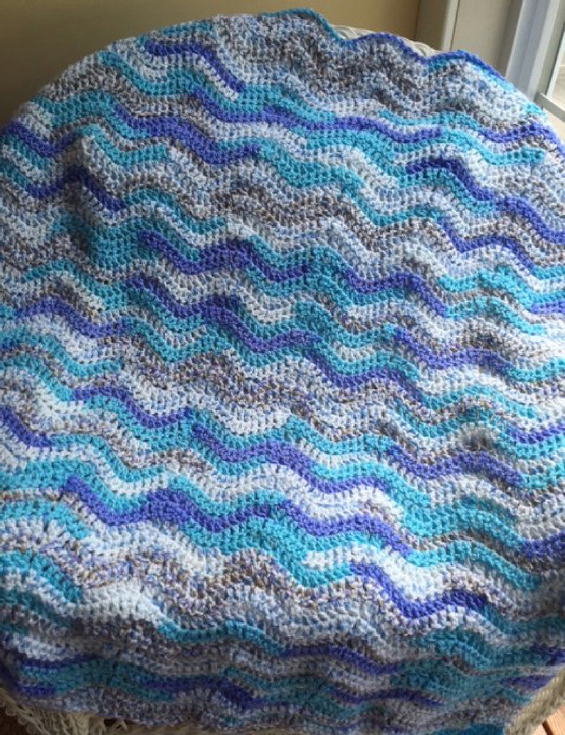 CROCHET Lace Wavy Ripple Baby Nursery Toddler SOFT Blanket | Etsy