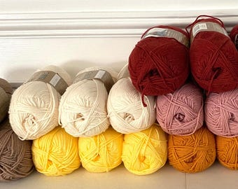 Lot of 3 Loops & Threads IMPECCABLE WORSTED 4 Medium Aran Yarn Acrylic Assorted Solids Machine Wash and Dry 4.5 oz 268 yds 128 g 245 m