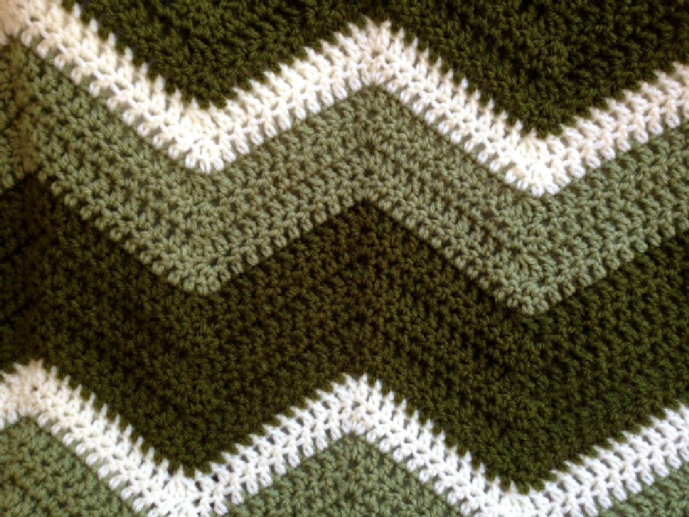 New Chevron Zig Zag Ripple Baby Blanket Afghan Wrap Crochet - Etsy