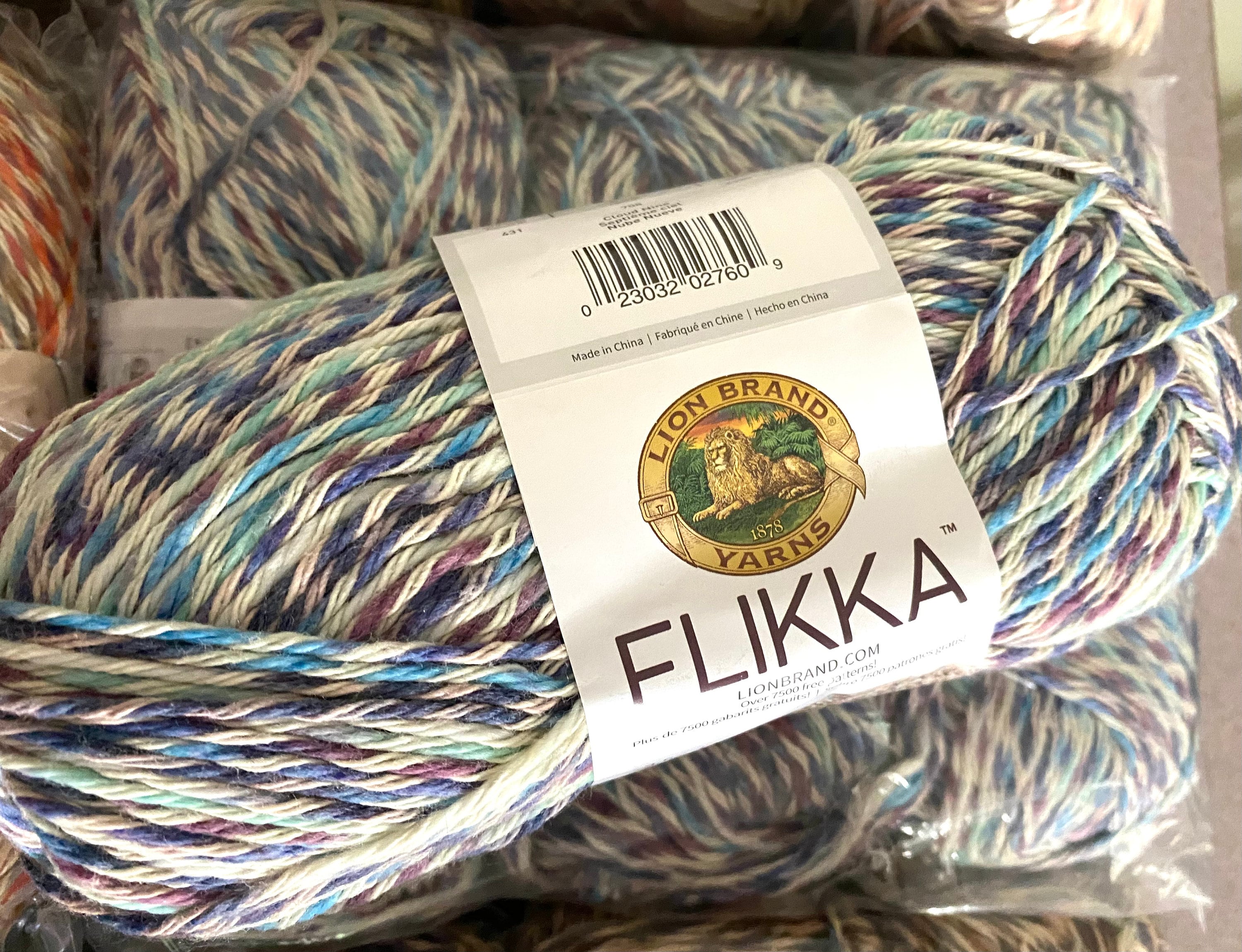 DESTASH 4 Skein Lot Lion Brand FLIKKA Yarn 3 Light Dk Variegated