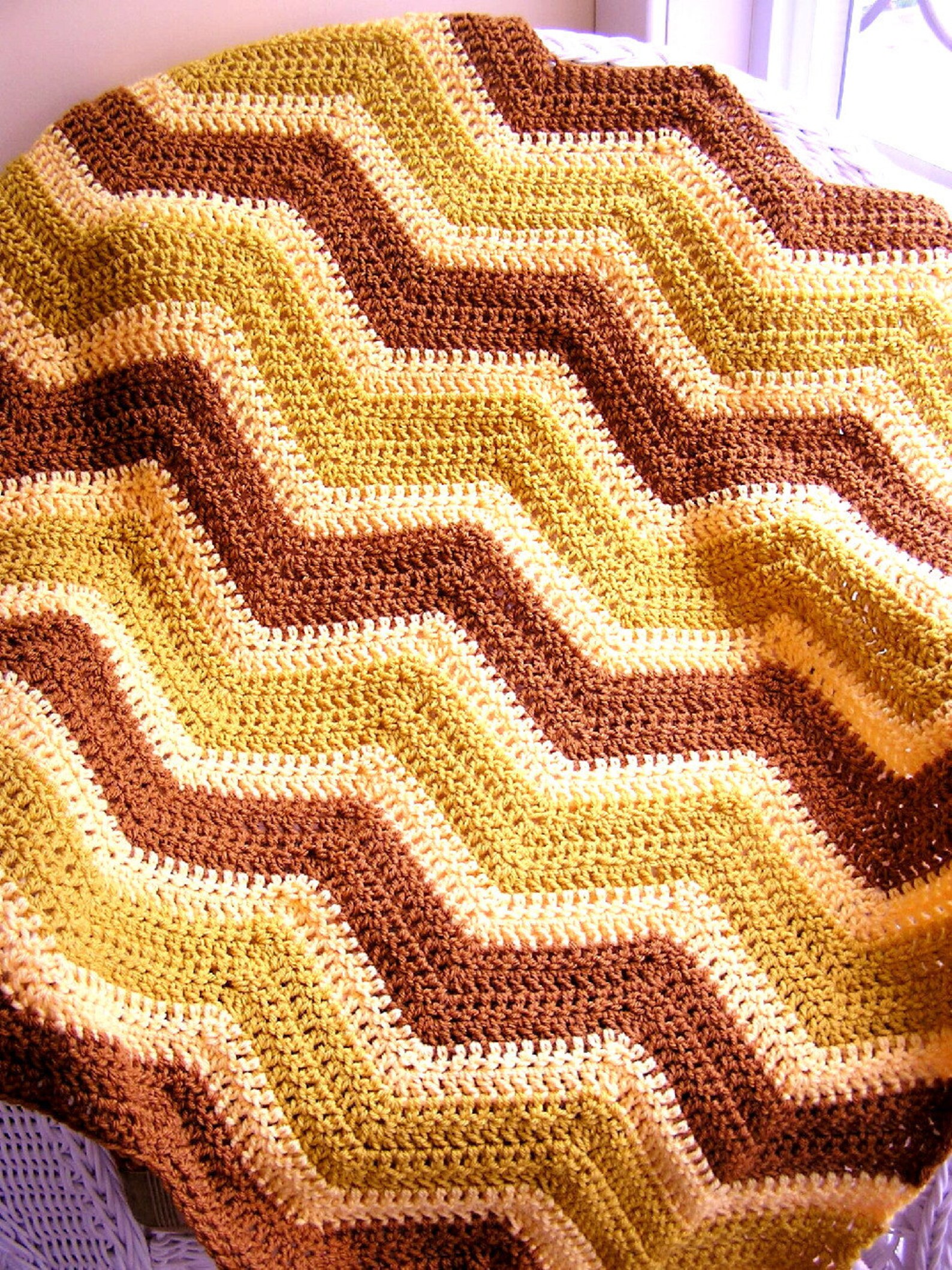 New chevron zig zag baby blanket afghan wrap crochet knit lap Etsy