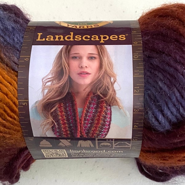 Lion Brand Landscapes Yarn Mountain Range Acrylic Medium Worsted Roving 3.5 oz 100 g Machine Wash