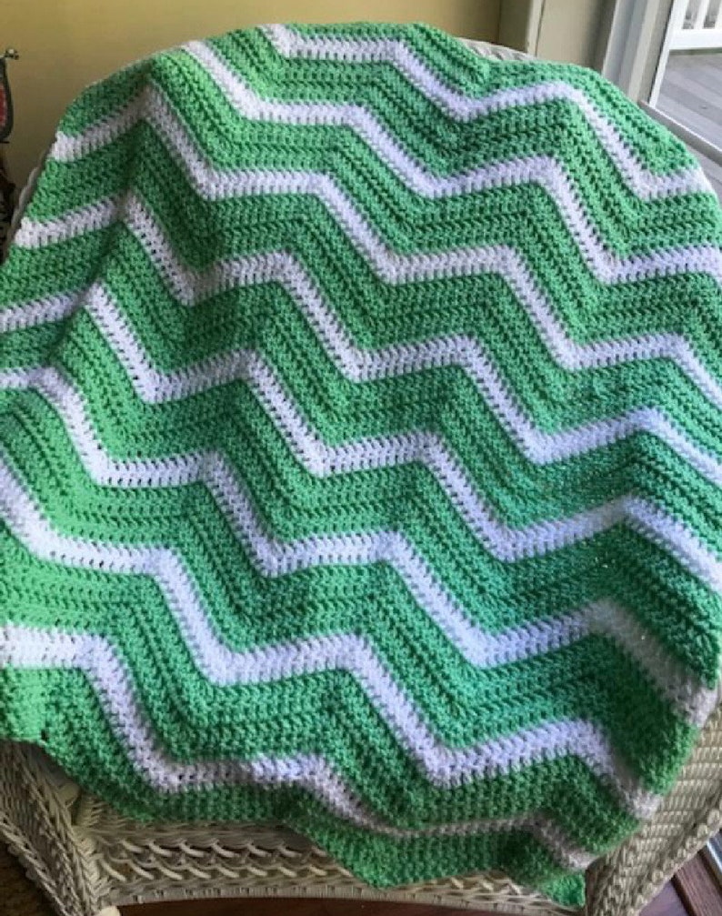 Chevron Zig Zag Ripple Baby Toddler Blanket Afghan Wrap Etsy
