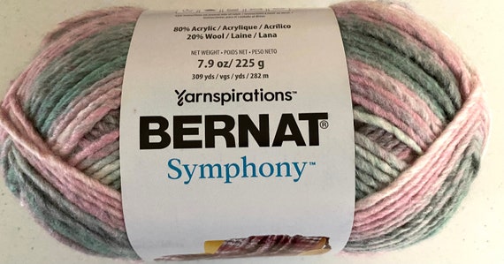 Bernat SYMPHONY 5 Bulky Chunky Acrylic Wool Skein Variegated Yarn 309 Yards 225 Grams Assorted Colors Etsy