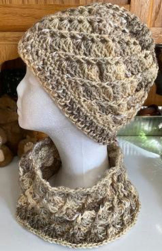 Crocheted ladies new handmade hat variegated brown Blooming Ruffle Crochet Bucket Hat , Brown Beige and Gold  main image 2