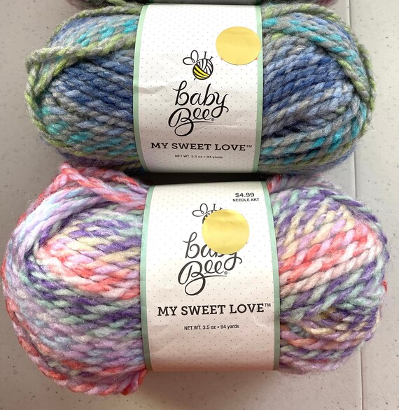 Hobby Lobby Baby Bee Yarn My Sweet Love 5 Bulky Chunky Poly Acrylic 3.5 Oz 94 Yds Purple Multi Blue Green Discontinued Etsy