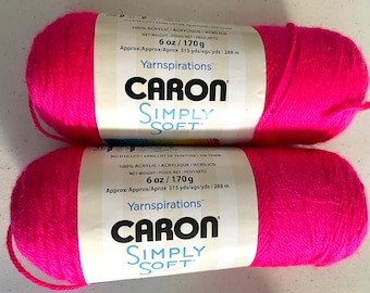 Caron Simply Soft Yarn White #4 Medium Worsted 6oz ( 2 Pack)