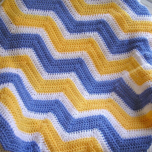 Zig Zag Baby Blanket Etsy