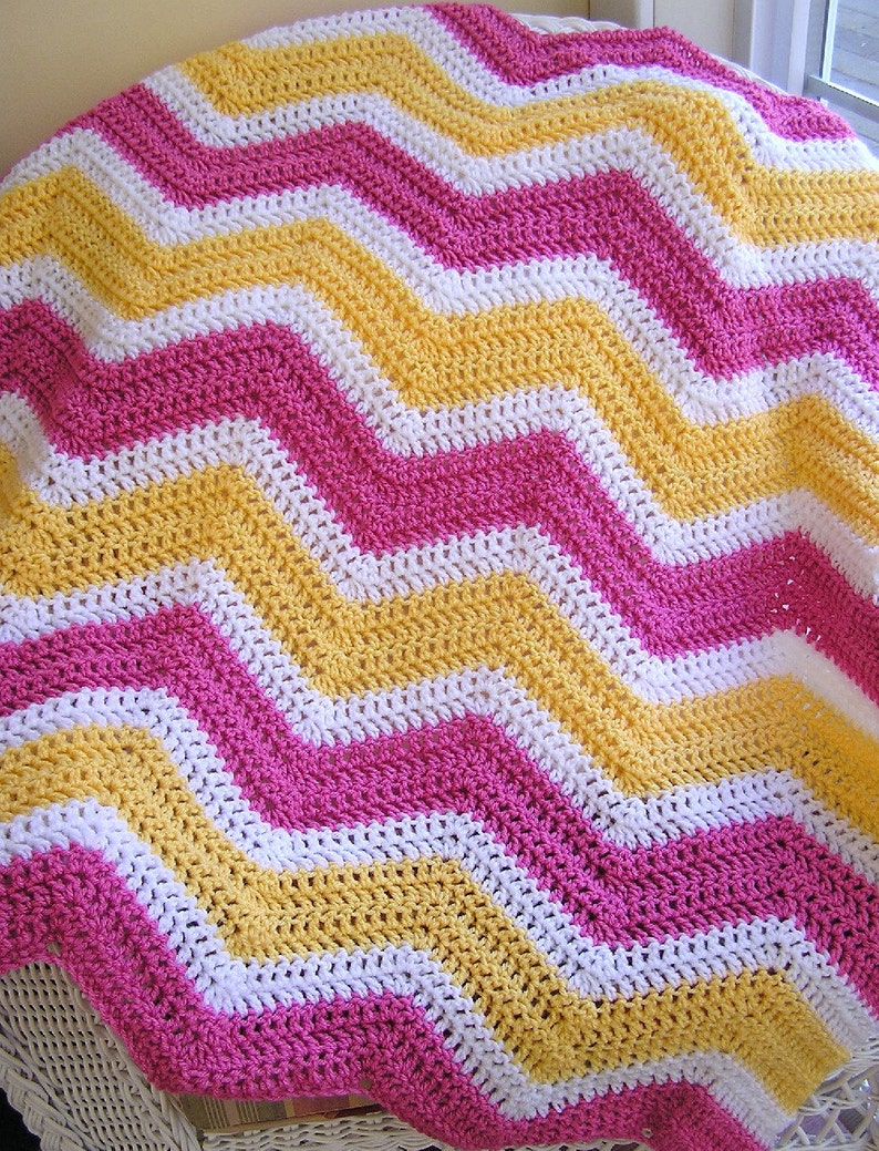 New Chevron Zig Zag Baby Blanket Afghan Wrap Crochet Knit Lap