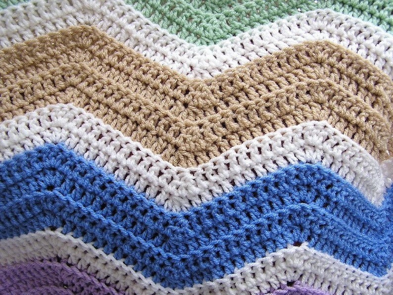 New Chevron Zig Zag Crochet Knit Baby Blanket Toddler Afghan Etsy