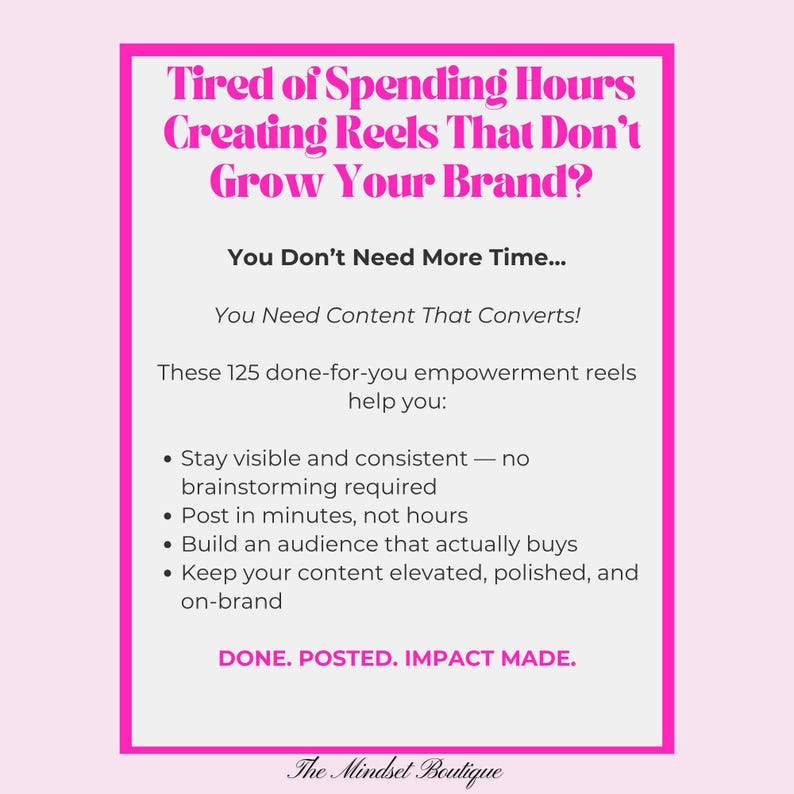 125 Women Empowerment Canva Reels: Faceless Instagram TikTok Luxury Templates MRR PLR image 7