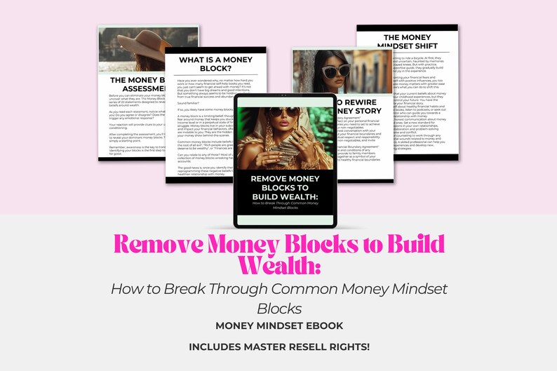 Remove Money Blocks to Build Wealth – Money Mindset eBook | Break Through Money Blocks | Master Resell Rights Included