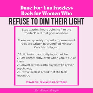 125 Women Empowerment Canva Reels: Faceless Instagram TikTok Luxury Templates MRR PLR image 3