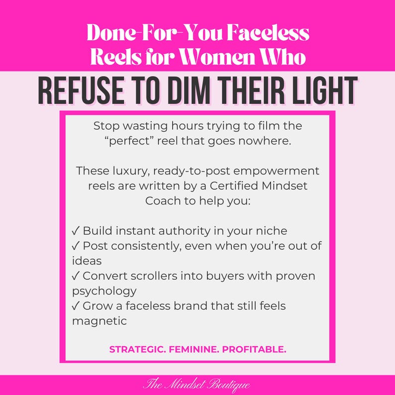 125 Women Empowerment Canva Reels: Faceless Instagram TikTok Luxury Templates MRR PLR image 3